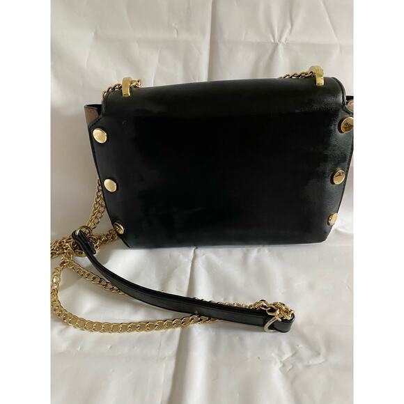 Vintage Rare Sondra Roberts Square Black Beige Crossbody Leather - Picture 7 of 9